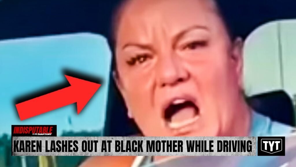 image for white karen screams at black mother during intense road rage moment