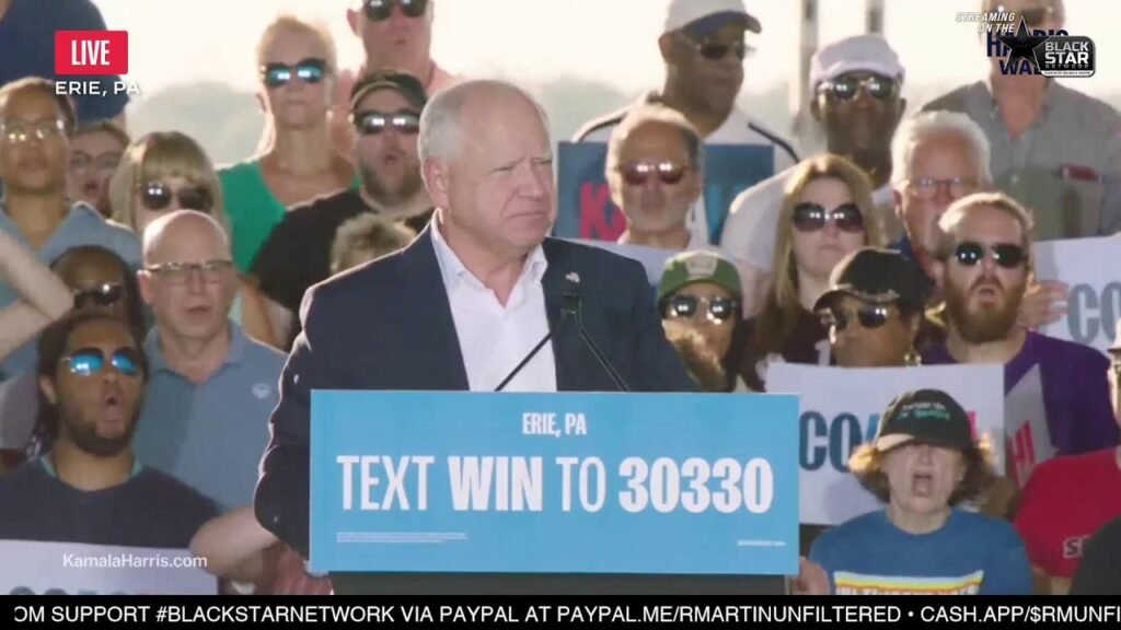 image for rally in erie, pennsylvania with governor tim walz | harris walz 2024