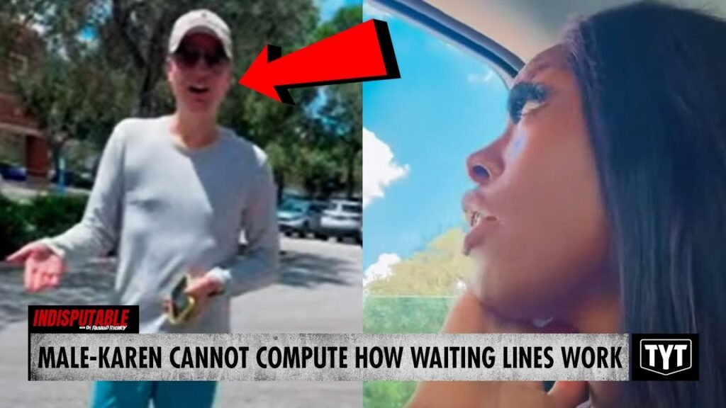 image for watch: man tries taking black woman's spot at charging station, acts out of line