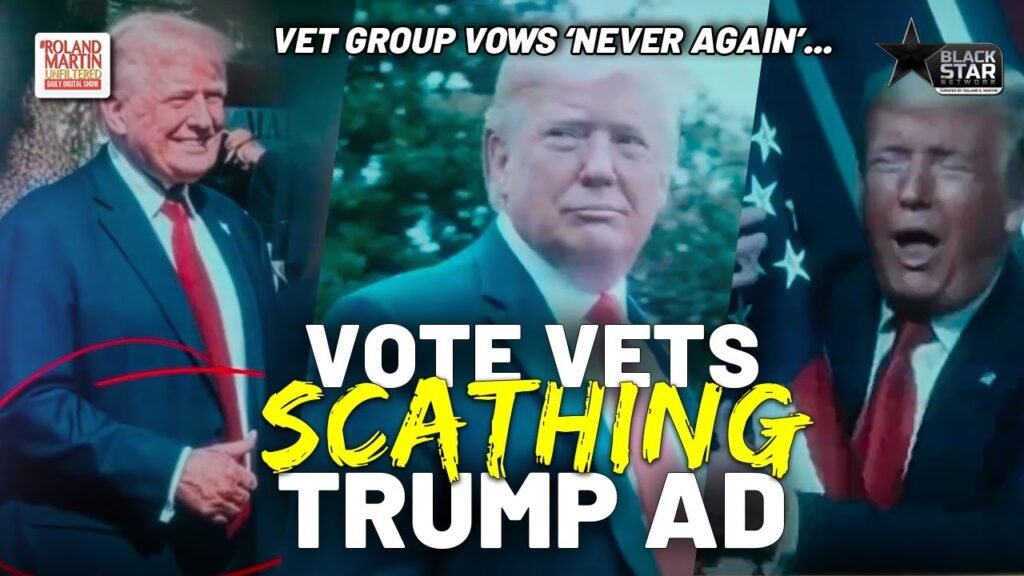 image for 'never again': vote vets destroys trump with scathing new ad after political stunt at arlington