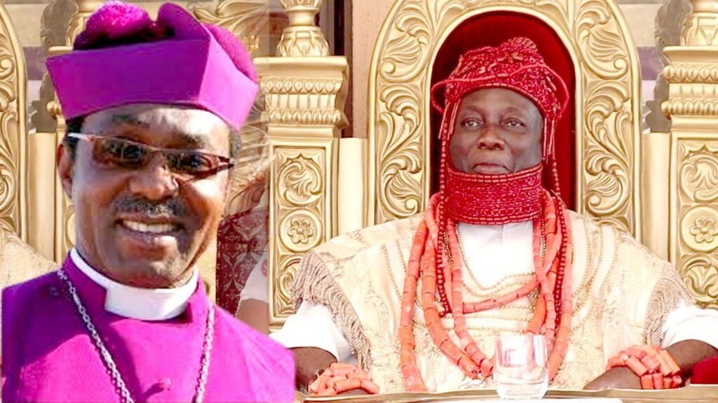image for watch: the moment bishop chukwuma prayed for the newly crowned 14th asagba of asaba