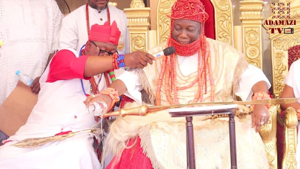 image for 1st breaking of cola and pouring of wine by the 14th asagba of asaba || hrm epiphany azinge