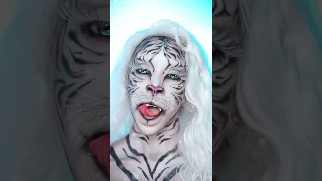 image for white tiger makeup transformation 🤍🐅