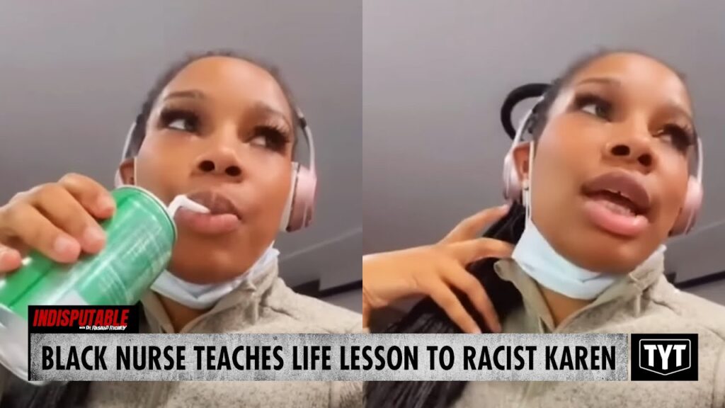 image for watch: black nurse drops truth bomb on racist karen