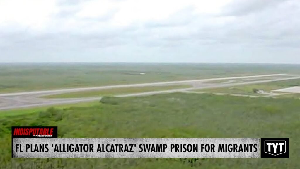 image for florida to use fema funds for 'alligator alcatraz' swamp detention center