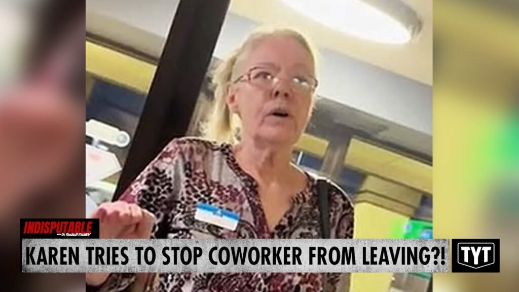 image for watch: workplace karen blocks coworker from leaving