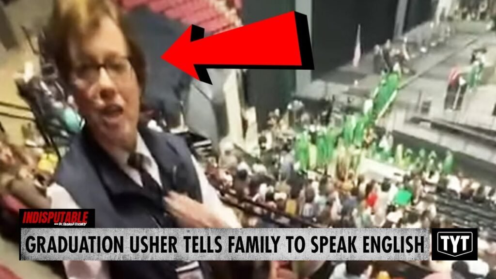 image for watch: graduation usher scolds family for speaking their native language