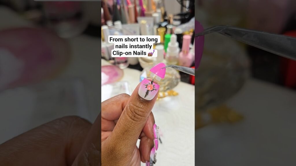 image for from short to long nails instantly qitu clip on nails #nailart #pressonnails #longhairprettynails